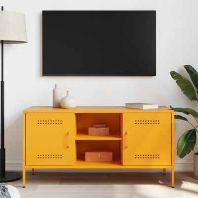 vidaXL TV Cabinet Mustard Yellow 100.5x39x50.5 cm Steel