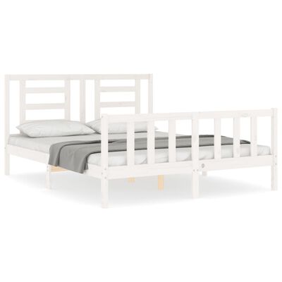 vidaXL Bed Frame without Mattress White 160x200 cm Solid Wood Pine