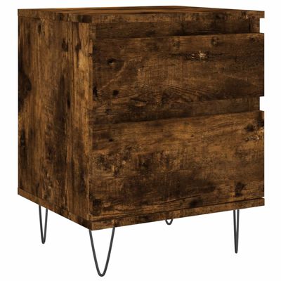 vidaXL Bedside Cabinet Smoked Oak 40x35x50 cm Engineered Wood