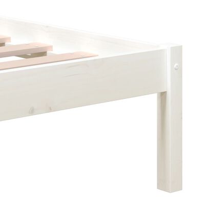 vidaXL Bed Frame without Mattress White Solid Wood 160x200 cm (810028+814205)