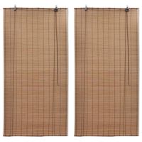 vidaXL Bamboo Roller Blinds 2 pcs Brown 120 x 220 cm