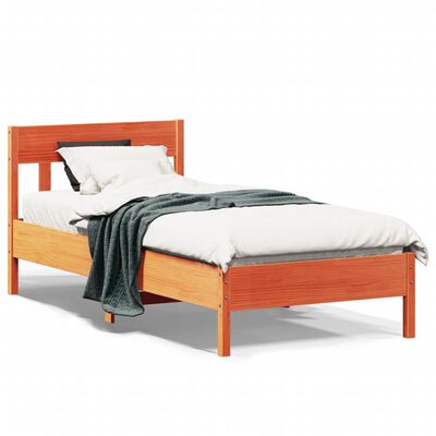 vidaXL Bed Frame without Mattress Wax Brown 100x200 cm Solid Wood Pine