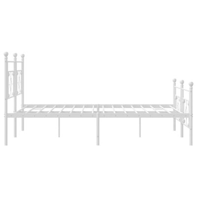 vidaXL Metal Bed Frame without Mattress with Footboard White 193x203 cm