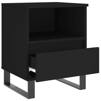 vidaXL Bedside Cabinets 2 pcs Black 40x35x50 cm Engineered Wood