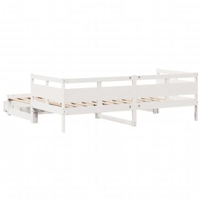 vidaXL Daybed with Trundle and Drawers without Mattress White 80x200 cm