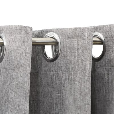 vidaXL Linen-Look Blackout Curtains with Grommets Grey 290x245cm