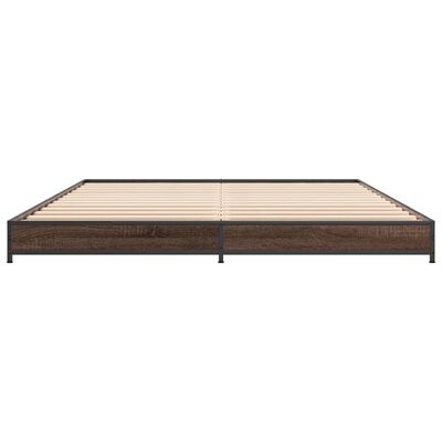 vidaXL Bed Frame without Mattress Brown Oak 140x200 cm