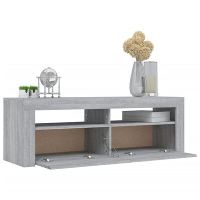 vidaXL TV Cabinet with LED Lights Grey Sonoma 120x35x40 cm