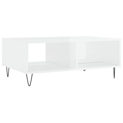 vidaXL Coffee Table High Gloss White 90x60x35 cm Engineered Wood