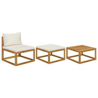 vidaXL 3 Piece Garden Lounge Set with Cushions Solid Wood Acacia