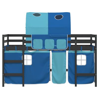 vidaXL Kids' Loft Bed with Tunnel without Mattress Blue 80x200 cm