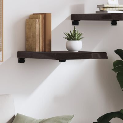 vidaXL Wall Shelf Dark Brown 40x50x(2-6) cm Treated Solid Wood Oak