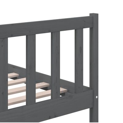 vidaXL Bed Frame without Mattress Grey Solid Wood 200x200 cm (810104+814166)