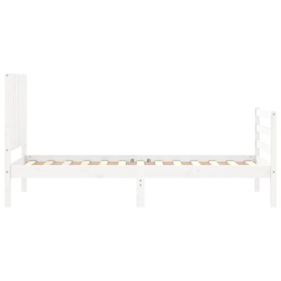 vidaXL Bed Frame without Mattress White Small Single Solid Wood