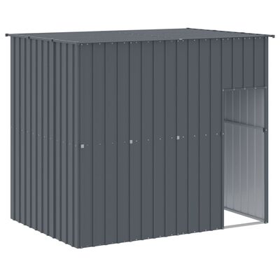 vidaXL Dog House with Run Anthracite 214x661x181 cm Galvanised Steel