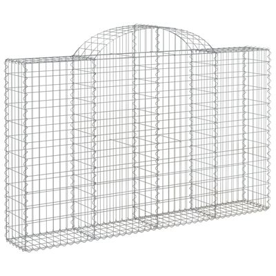 vidaXL Arched Gabion Baskets 7 pcs 200x30x120/140 cm Galvanised Iron