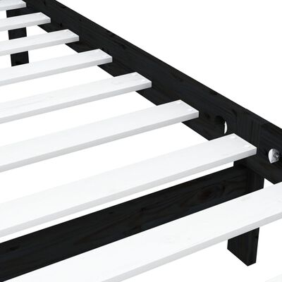 vidaXL Bed Frame without Mattress Black Solid Wood 90x200 cm (810071+814128)