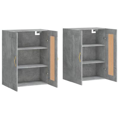 vidaXL Wall Mounted Cabinets 2 pcs Concrete Grey Engineered Wood