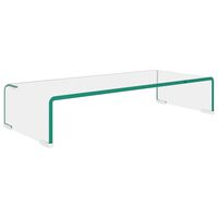 vidaXL TV Stand/Monitor Riser Glass Clear 60x25x11 cm