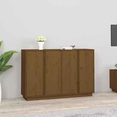 vidaXL Sideboard Honey Brown 120x35x80 cm Solid Wood Pine