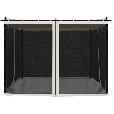 vidaXL Gazebo with Mesh Walls Cream 3x3 m Steel