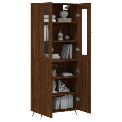 vidaXL Highboard Brown Oak 69.5x34x180 cm Engineered Wood