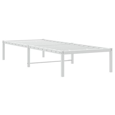 vidaXL Metal Bed Frame without Mattress White 75x190 cm Small Single