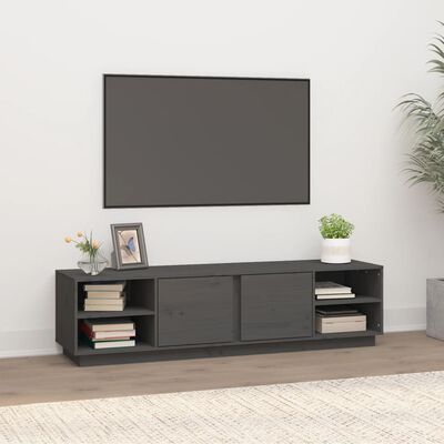 vidaXL TV Cabinet Grey 156x40x40 cm Solid Wood Pine