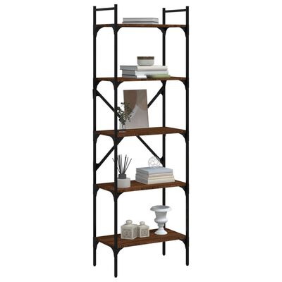 vidaXL Bookcase 5-Tier Brown Oak 56x31.5x174 cm Engineered Wood