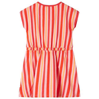 Kids' Dress with Drawstring Pink and Red 128