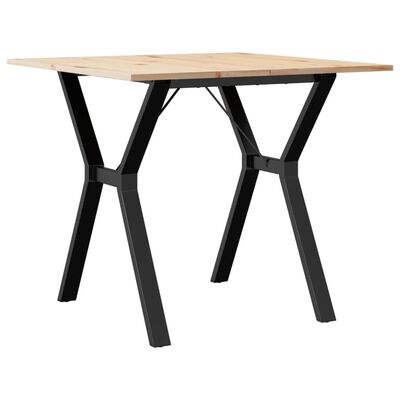 vidaXL Dining Table Y-Frame 80x80x75 cm Solid Wood Pine and Cast Iron