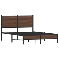 vidaXL Metal Bed Frame without Mattress Brown Oak 120x190 cm Small Double