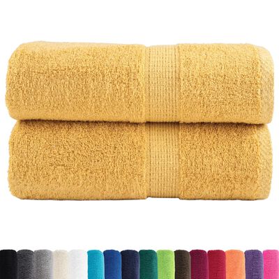 vidaXL Premium Guest Towels SOLUND 2pcs Gold 30x50cm 600gsm