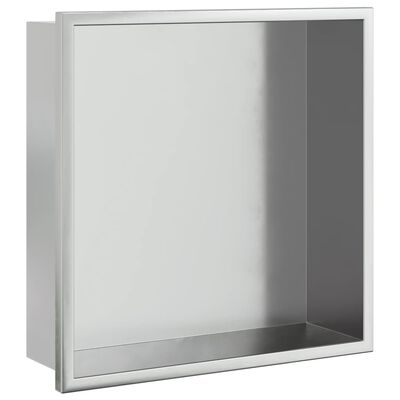 vidaXL Shower Niche Brushed Silver 32x32x9 cm Stainless Steel