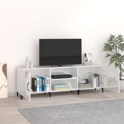 vidaXL TV Cabinet High Gloss White 150x30x50 cm Engineered Wood