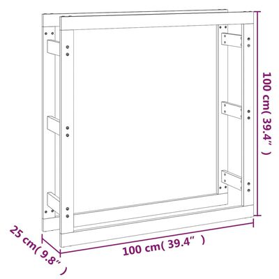 vidaXL Firewood Rack Grey 100x25x100 cm Solid Wood Pine