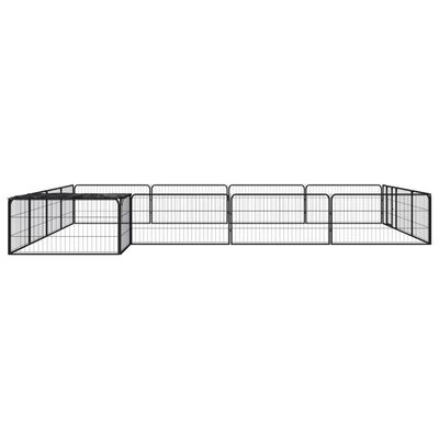 vidaXL 16-Panel Dog Playpen Black 100x50 cm Powder-coated Steel