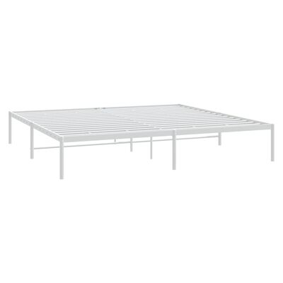 vidaXL Metal Bed Frame without Mattress White 193x203 cm