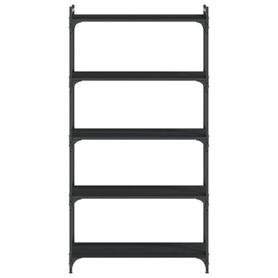 vidaXL Bookcase 5-Tier Black 80x30x154 cm Engineered Wood