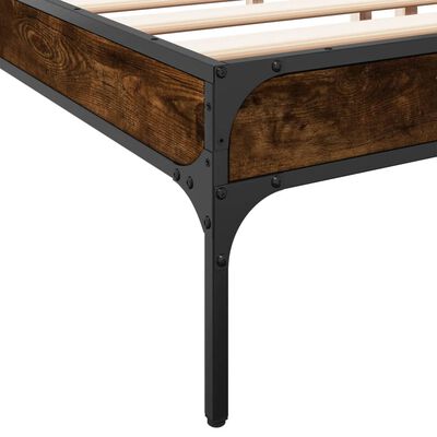 vidaXL Bed Frame without Mattress Smoked Oak 180x200 cm Super King