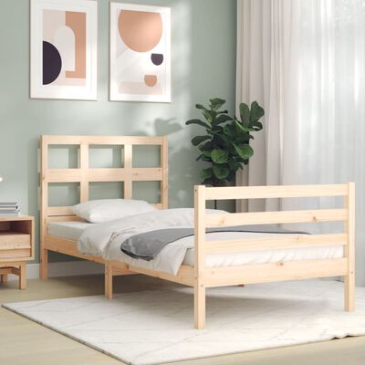 vidaXL Bed Frame without Mattress 90x200 cm Solid Wood