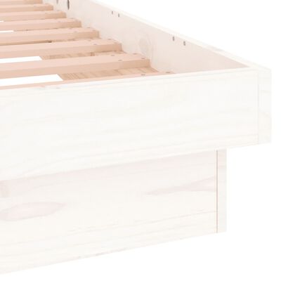 vidaXL LED Bed Frame White 120x190 cm Small Double Solid Wood