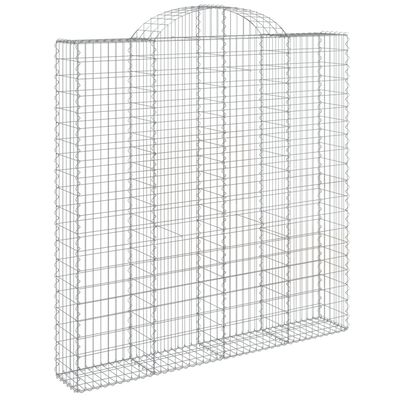 vidaXL Arched Gabion Baskets 2 pcs 200x30x200/220 cm Galvanised Iron