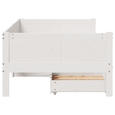 vidaXL Daybed with Drawers without Mattress White 90x190 cm Single Solid Wood