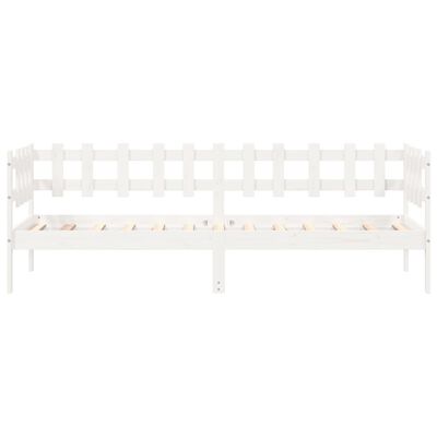 vidaXL Day Bed without Mattress White 90x190 cm Single Solid Wood Pine