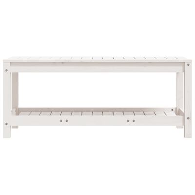 vidaXL Garden Bench White 108x35x45 cm Solid Wood Pine