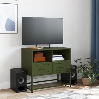 vidaXL TV Cabinet Olive Green 68x39x60.5 cm Steel