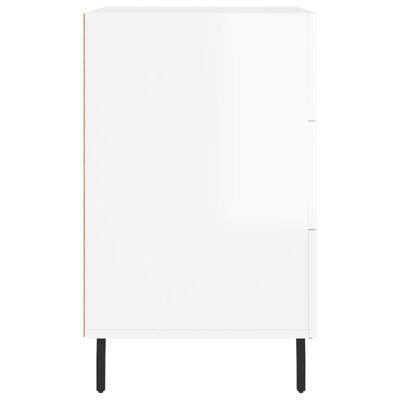 vidaXL Bedside Cabinet High Gloss White 40x40x66 cm Engineered Wood