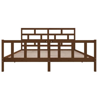 vidaXL Bed Frame without Mattress Honey Brown Solid Wood 200x200 cm (810105+814217)