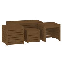 vidaXL 4 Piece Garden Box Set Honey Brown Solid Wood Pine